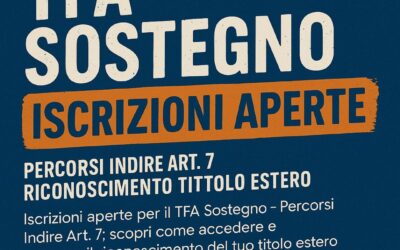 TFA Sostegno – Iscrizioni Aperte Percorsi Indire Art. 7 | Riconoscimento Titolo Estero | Uniaretusa